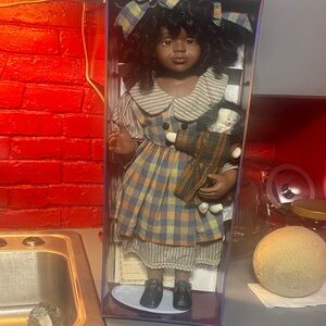 Classic Plaid Dress Doll with Plush Toy - Blue/Yellow